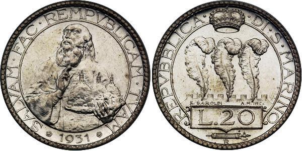 20 Lira San Marino Argento 