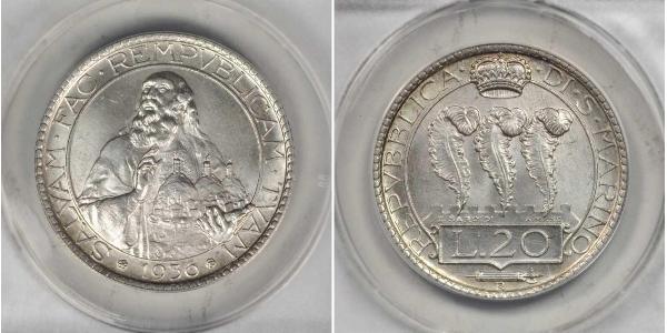 20 Lira San Marino Argento 