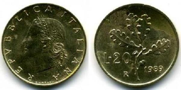 20 Lira Italien Bronze/Aluminium 