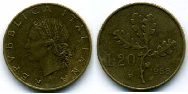 20 Lira Italy Bronze/Aluminium 