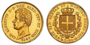 20 Lira Königreich Sardinien (1324 - 1861) / Italien Gold Karl Albert (Sardinien-Piemont) (1798 - 1849)