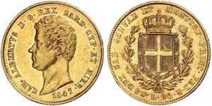 20 Lira Königreich Sardinien (1324 - 1861) / Italien Gold Karl Albert (Sardinien-Piemont) (1798 - 1849)