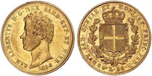 20 Lira Kingdom of Sardinia (1324 - 1861) / Italy Gold Charles Albert of Sardinia (1798 - 1849)