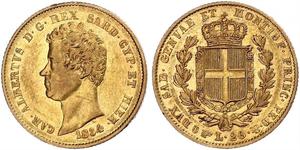 20 Lira Kingdom of Sardinia (1324 - 1861) / Italy Gold Charles Albert of Sardinia (1798 - 1849)