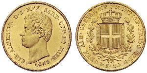 20 Lira Kingdom of Sardinia (1324 - 1861) / Italy Gold Charles Albert of Sardinia (1798 - 1849)