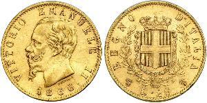 20 Lira Kingdom of Italy (1861-1946) Gold Victor Emmanuel II of Italy (1820 - 1878)