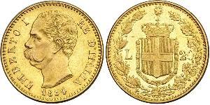 20 Lira Kingdom of Italy (1861-1946) Gold Umberto I (1844-1900)