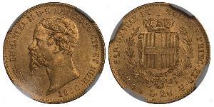 20 Lira Kingdom of Italy (1861-1946) Gold Victor Emmanuel II of Italy (1820 - 1878)