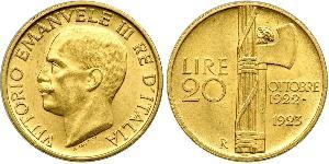 20 Lira Kingdom of Italy (1861-1946) Gold Vittorio Emanuele III (1869 - 1947)