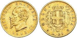 20 Lira Kingdom of Italy (1861-1946) Gold Victor Emmanuel II of Italy (1820 - 1878)