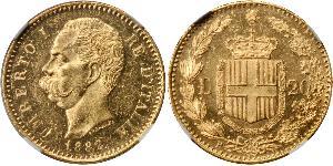 20 Lira Kingdom of Italy (1861-1946) Gold Umberto I (1844-1900)