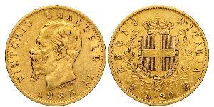 20 Lira Kingdom of Italy (1861-1946) Gold Victor Emmanuel II of Italy (1820 - 1878)