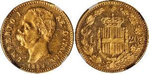 20 Lira Kingdom of Italy (1861-1946) Gold Umberto I (1844-1900)