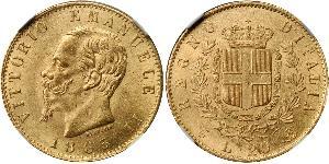 20 Lira Kingdom of Italy (1861-1946) Gold Victor Emmanuel II of Italy (1820 - 1878)