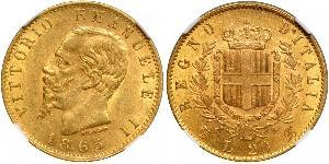 20 Lira Kingdom of Italy (1861-1946) Gold Victor Emmanuel II of Italy (1820 - 1878)