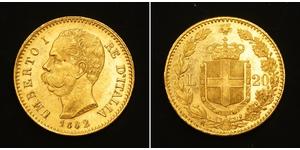 20 Lira Kingdom of Italy (1861-1946) Gold Umberto I (1844-1900)