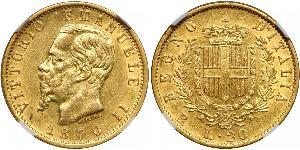 20 Lira Kingdom of Italy (1861-1946) Gold Victor Emmanuel II of Italy (1820 - 1878)