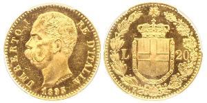 20 Lira Kingdom of Italy (1861-1946) Gold Umberto I (1844-1900)