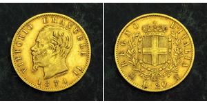 20 Lira Kingdom of Italy (1861-1946) Gold Victor Emmanuel II of Italy (1820 - 1878)