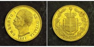 20 Lira Kingdom of Italy (1861-1946) Gold Umberto I (1844-1900)