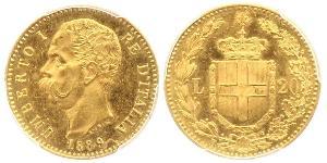 20 Lira Kingdom of Italy (1861-1946) Gold Umberto I (1844-1900)