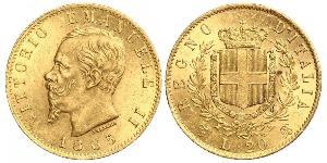 20 Lira Kingdom of Italy (1861-1946) Gold Victor Emmanuel II of Italy (1820 - 1878)