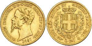 20 Lira Kingdom of Italy (1861-1946) Gold Victor Emmanuel II of Italy (1820 - 1878)