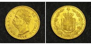 20 Lira Kingdom of Italy (1861-1946) Gold Umberto I (1844-1900)