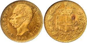 20 Lira Kingdom of Italy (1861-1946) Gold Umberto I (1844-1900)