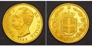 20 Lira Kingdom of Italy (1861-1946) Gold Umberto I (1844-1900)