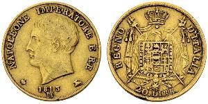 20 Lira Kingdom of Italy (Napoleonic) (1805–1814) Gold Napoleon (1769 - 1821)