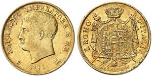 20 Lira Kingdom of Italy (Napoleonic) (1805–1814) Gold Napoleon (1769 - 1821)