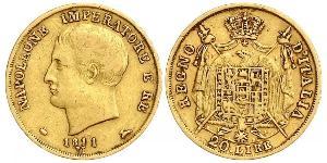 20 Lira Kingdom of Italy (Napoleonic) (1805–1814) Gold Napoleon (1769 - 1821)