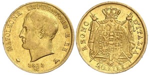 20 Lira Kingdom of Italy (Napoleonic) (1805–1814) Gold Napoleon (1769 - 1821)