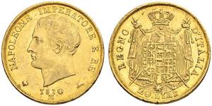 20 Lira Kingdom of Italy (Napoleonic) (1805–1814) Gold Napoleon (1769 - 1821)