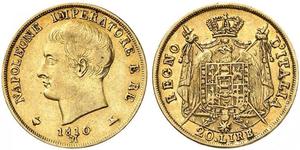 20 Lira Kingdom of Italy (Napoleonic) (1805–1814) Gold Napoleon (1769 - 1821)