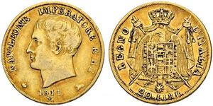 20 Lira Kingdom of Italy (Napoleonic) (1805–1814) Gold Napoleon (1769 - 1821)