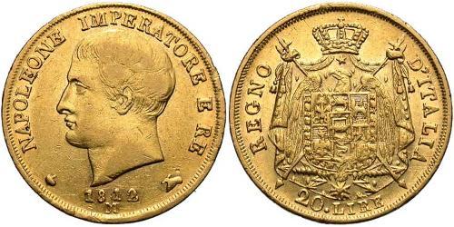 20 Lira Kingdom of Italy (Napoleonic) (1805–1814) Gold Napoleon (1769 - 1821)