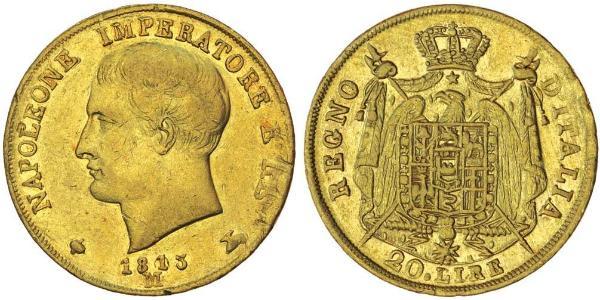 20 Lira Kingdom of Italy (Napoleonic) (1805–1814) Gold Napoleon (1769 - 1821)