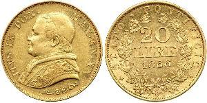 20 Lira Kirchenstaat (752-1870) Gold Pius IX (1792- 1878)