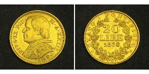 20 Lira Kirchenstaat (752-1870) Gold Pius IX (1792- 1878)