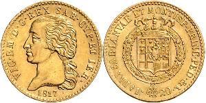 20 Lira Königreich Sardinien (1324 - 1861) Gold Viktor Emanuel I.