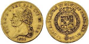 20 Lira Königreich Sardinien (1324 - 1861) Gold Viktor Emanuel I.