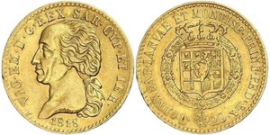 20 Lira Königreich Sardinien (1324 - 1861) Gold Viktor Emanuel I.