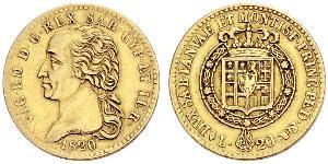 20 Lira Königreich Sardinien (1324 - 1861) Gold Viktor Emanuel I.