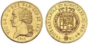 20 Lira Königreich Sardinien (1324 - 1861) Gold Viktor Emanuel I.