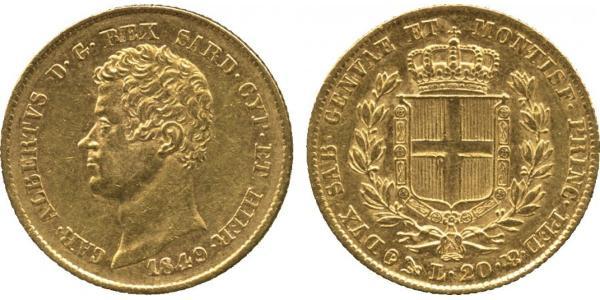 20 Lira Italie / Royaume de Sardaigne (1324 - 1861) Or Charles-Albert de Sardaigne (1798 - 1849)