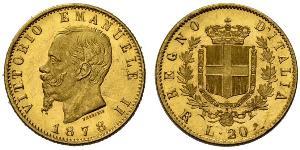 20 Lira Kingdom of Italy (1861-1946) Or Victor Emmanuel II of Italy (1820 - 1878)