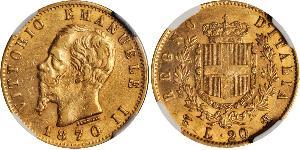 20 Lira Kingdom of Italy (1861-1946) Or Victor Emmanuel II of Italy (1820 - 1878)