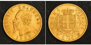 20 Lira Kingdom of Italy (1861-1946) Or Victor Emmanuel II of Italy (1820 - 1878)